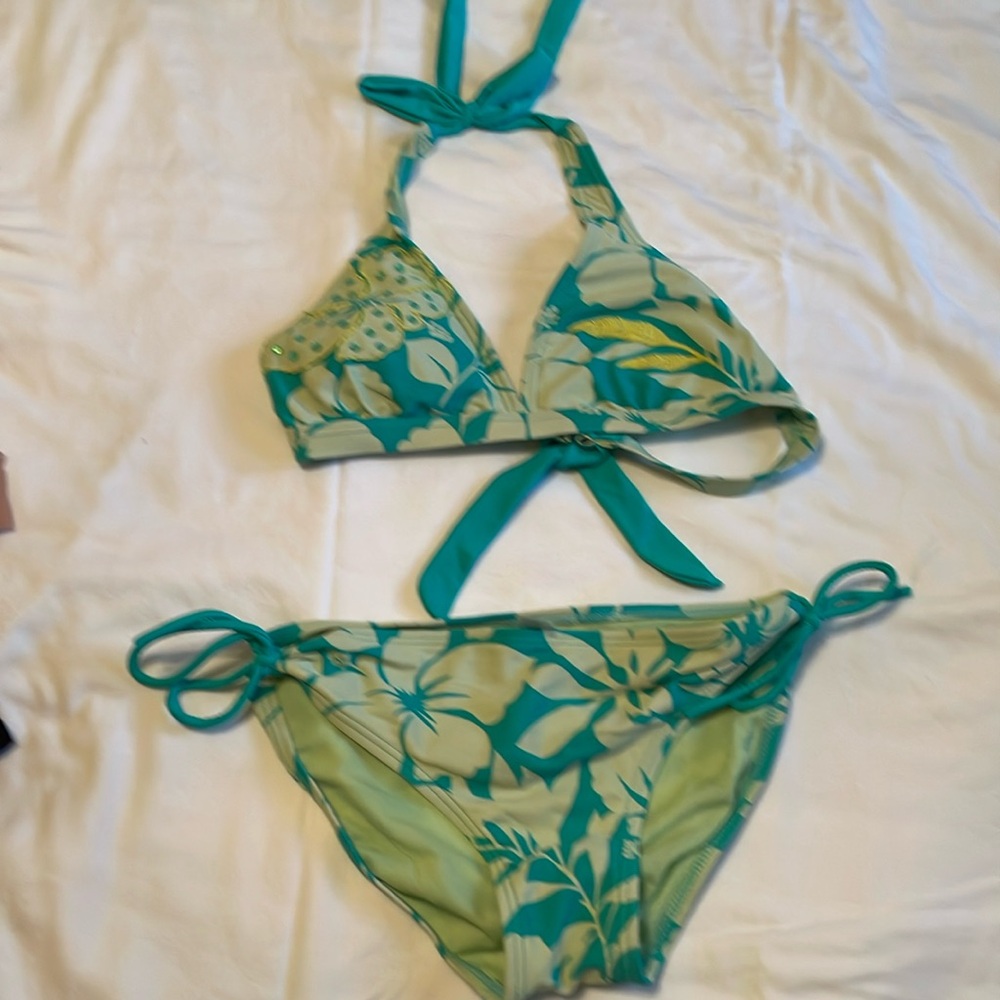 Teens/Young women’s Club Too swimsuit, teal and mint green, sz. 16